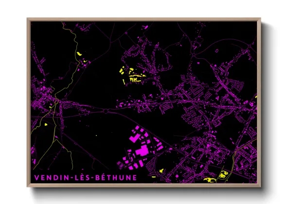 Une affiche de carte sur Vendin-lès-Béthune