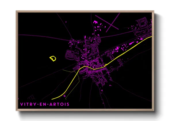 Une affiche de carte sur Vitry-en-Artois