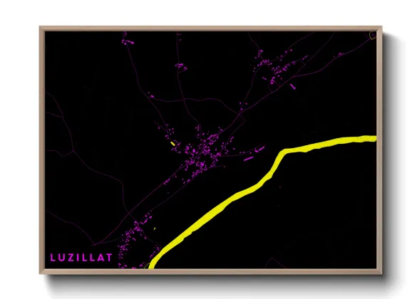 Une affiche de carte sur Luzillat