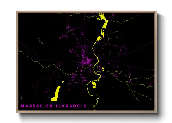 Une affiche de carte sur Marsac-en-Livradois