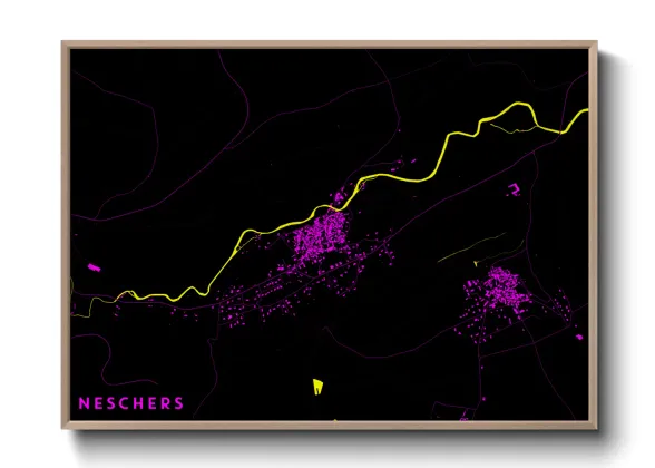 Une affiche de carte sur Neschers
