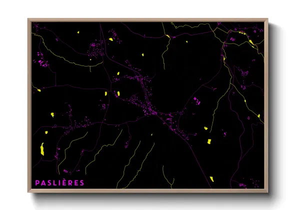 Une affiche de carte sur Paslières