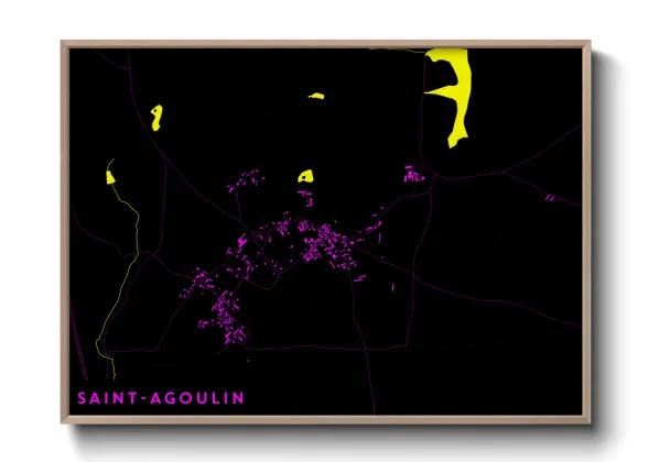 Une affiche de carte sur Saint-Agoulin
