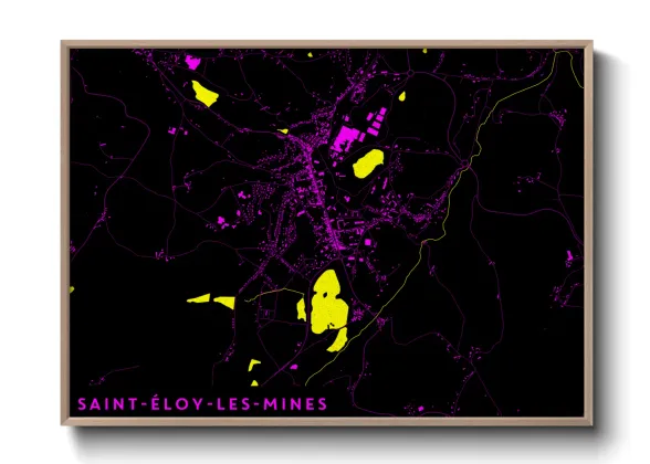 Une affiche de carte sur Saint-Éloy-les-Mines