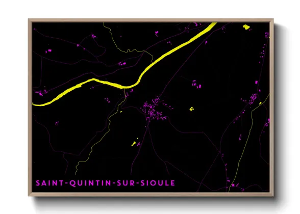 Une affiche de carte sur Saint-Quintin-sur-Sioule