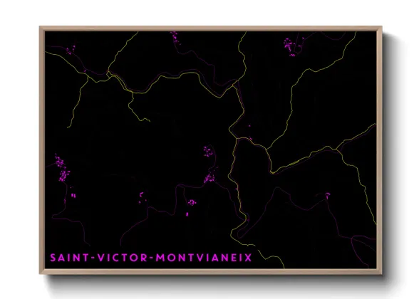 Une affiche de carte sur Saint-Victor-Montvianeix