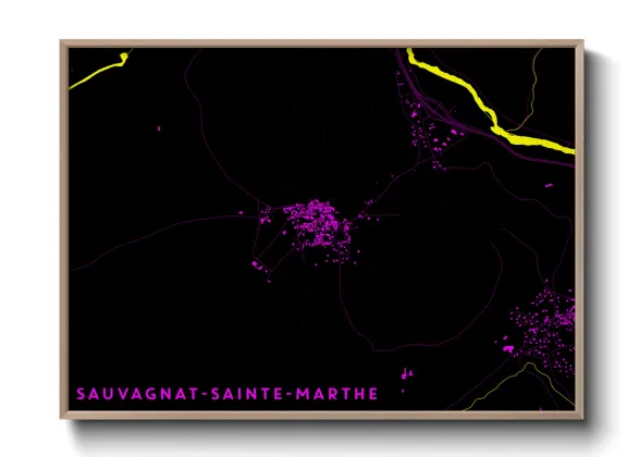 Une affiche de carte sur Sauvagnat-Sainte-Marthe