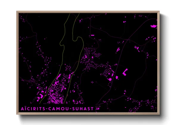 Une affiche de carte sur Aïcirits-Camou-Suhast