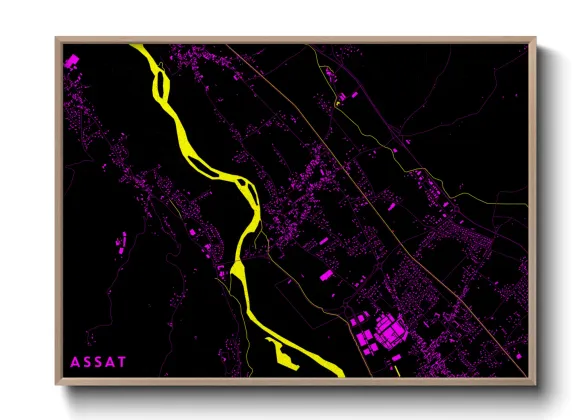 Une affiche de carte sur Assat