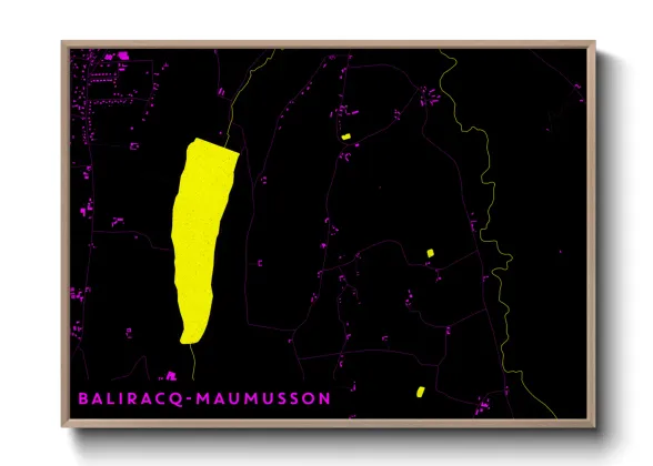 Une affiche de carte sur Baliracq-Maumusson