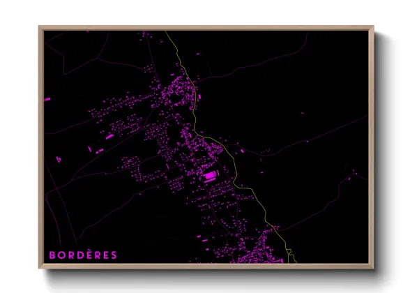 Une affiche de carte sur Bordères