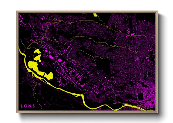 Une affiche de carte sur Lons