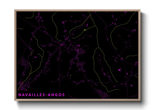 Une affiche de carte sur Navailles-Angos