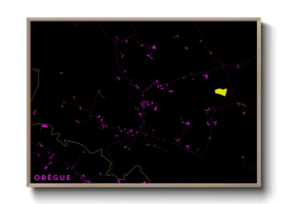 Une affiche de carte sur Orègue