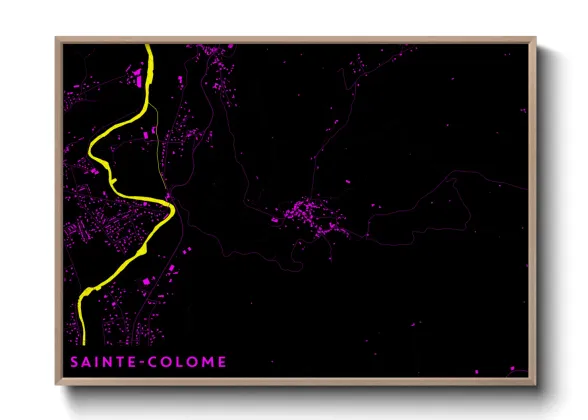 Une affiche de carte sur Sainte-Colome