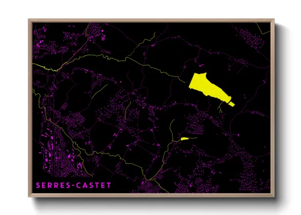 Une affiche de carte sur Serres-Castet