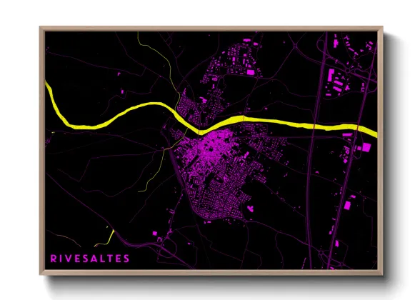 Une affiche de carte sur Rivesaltes