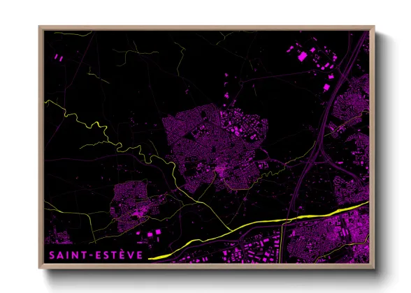 Une affiche de carte sur Saint-Estève