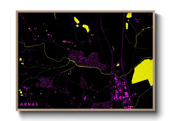 Une affiche de carte sur Arnas