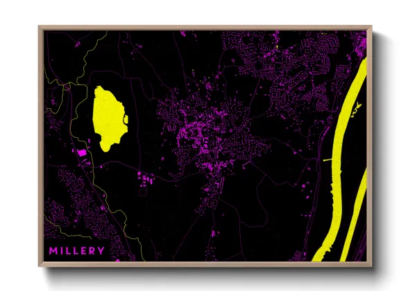 Une affiche de carte sur Millery