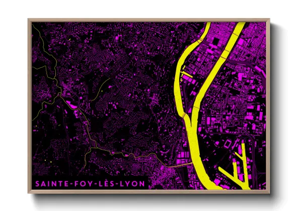 Une affiche de carte sur Sainte-Foy-lès-Lyon