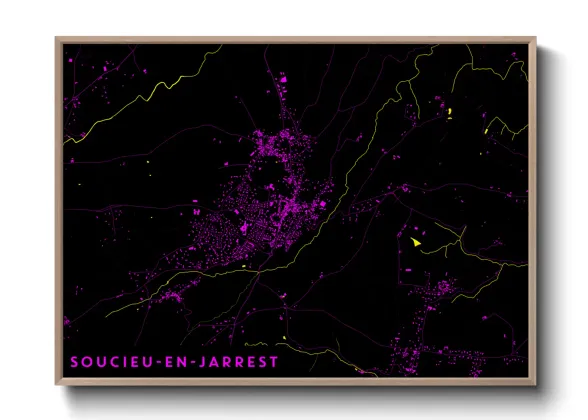 Une affiche de carte sur Soucieu-en-Jarrest