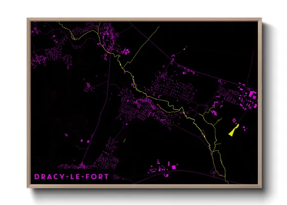 Une affiche de carte sur Dracy-le-Fort