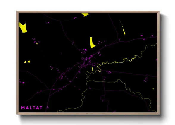 Une affiche de carte sur Maltat