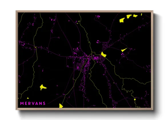 Une affiche de carte sur Mervans