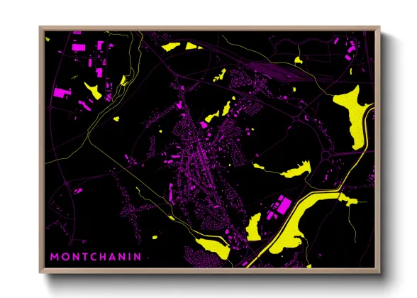Une affiche de carte sur Montchanin