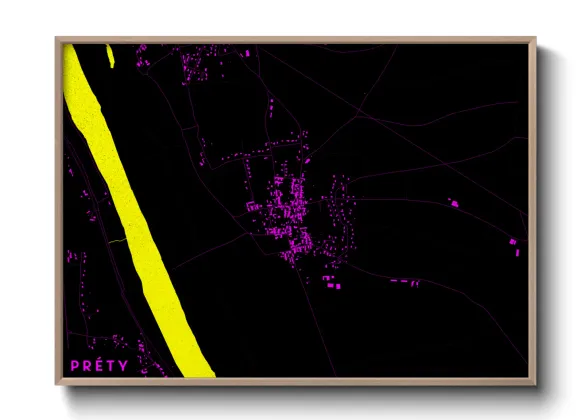 Une affiche de carte sur Préty