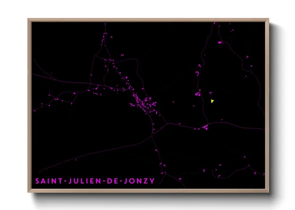 Une affiche de carte sur Saint-Julien-de-Jonzy