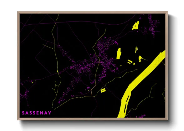 Une affiche de carte sur Sassenay