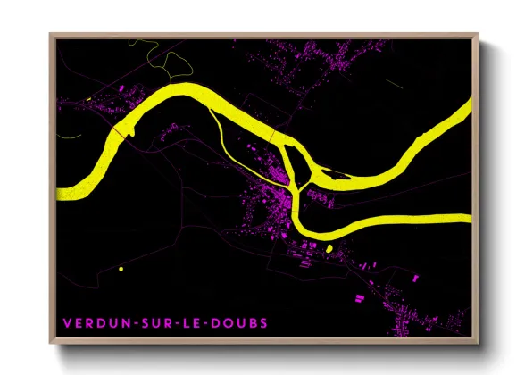 Une affiche de carte sur Verdun-sur-le-Doubs