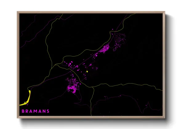 Une affiche de carte sur Bramans