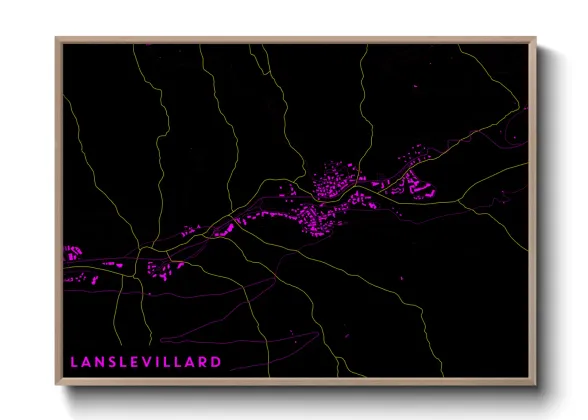 Une affiche de carte sur Lanslevillard