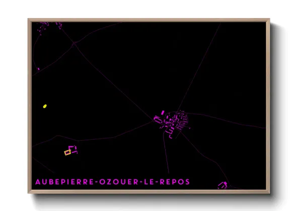 Une affiche de carte sur Aubepierre-Ozouer-le-Repos