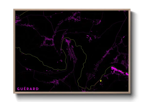 Une affiche de carte sur Guérard