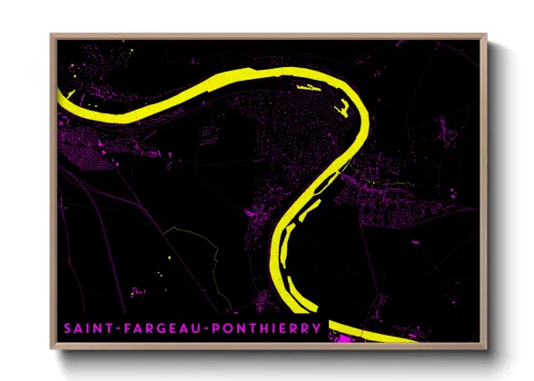 Une affiche de carte sur Saint-Fargeau-Ponthierry