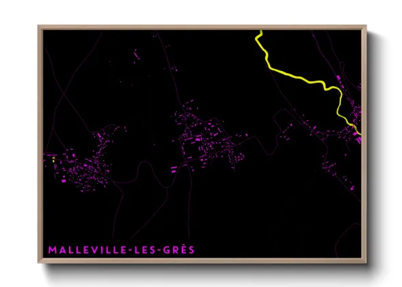 Une affiche de carte sur Malleville-les-Grès