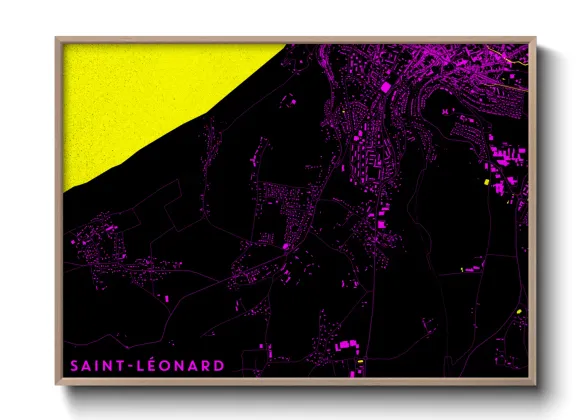 Une affiche de carte sur Saint-Léonard
