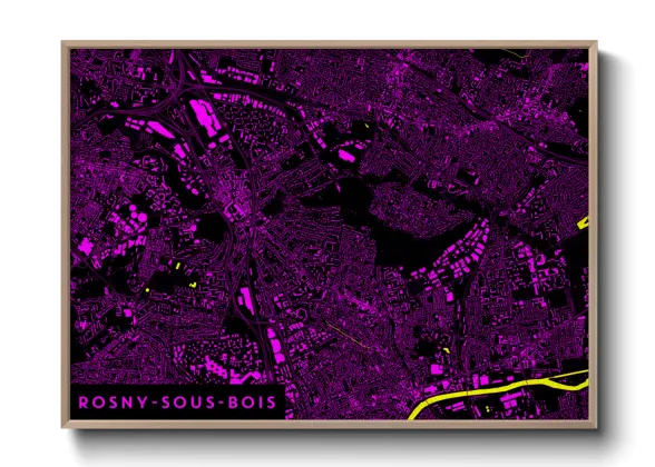 Une affiche de carte sur Rosny-sous-Bois