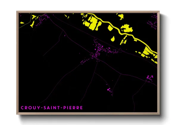 Une affiche de carte sur Crouy-Saint-Pierre