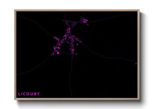 Une affiche de carte sur Licourt