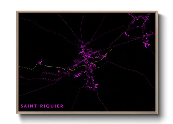 Une affiche de carte sur Saint-Riquier