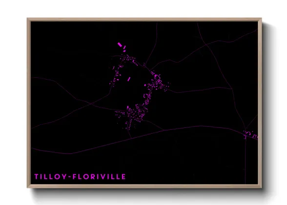 Une affiche de carte sur Tilloy-Floriville
