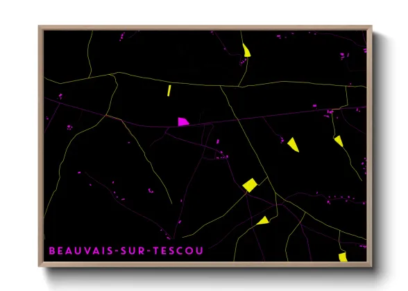 Une affiche de carte sur Beauvais-sur-Tescou