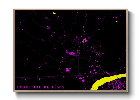 Une affiche de carte sur Labastide-de-Lévis
