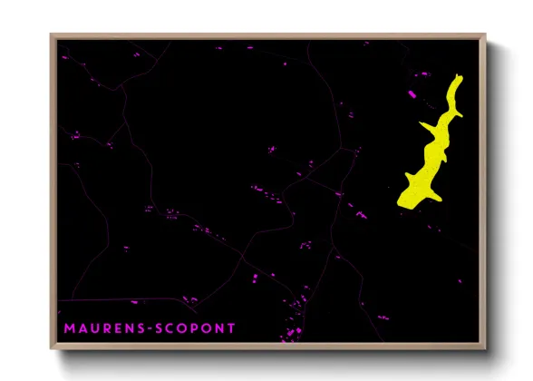 Une affiche de carte sur Maurens-Scopont