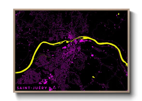 Une affiche de carte sur Saint-Juéry